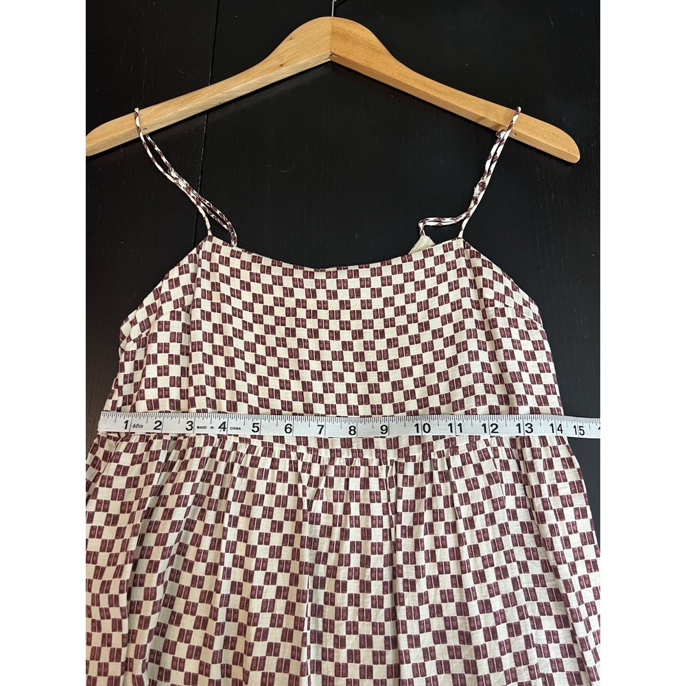 Abercrombie & Fitch Tiered Trapeze Midi Dress Size XS Checkered Pockets *FLAW* - Picture 13 of 14